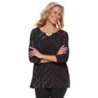 Women's Dana Buchman Print Metal-accent Tunic, Size: Xs, Purple
