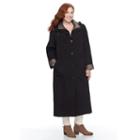 Plus Size Gallery Hooded Long Rain Jacket, Women's, Size: 1xl, Black
