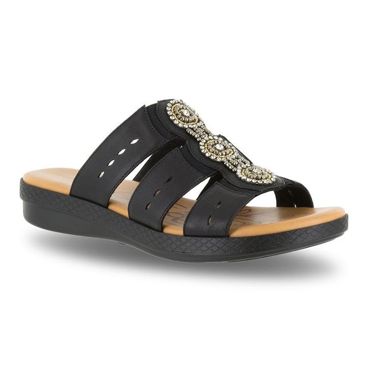 Easy Street Nori Women's Sandals, Size: 8.5 Wide, Black