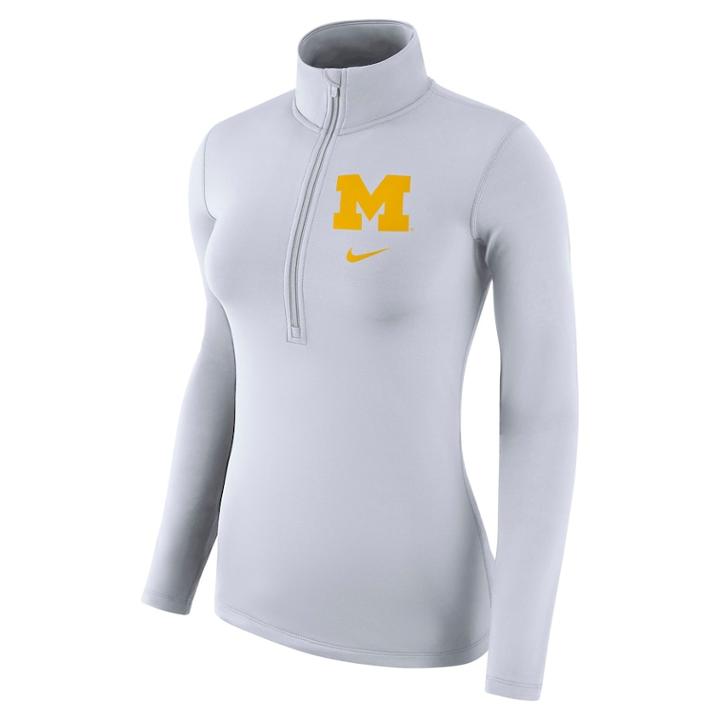 Women's Nike Michigan Wolverines Dri-fit Pullover, Size: Xxl, White