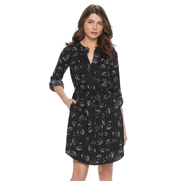 Women's Apt. 9&reg; Crepe Shirt Dress, Size: 14, White