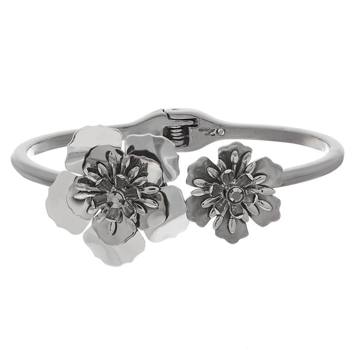 Simply Vera Vera Wang Two Tone Flower Hinged Cuff Bracelet, Women's, Multicolor