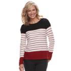 Women's Croft & Barrow Seed-stitch Crewneck Sweater, Size: Large, Grey (charcoal)