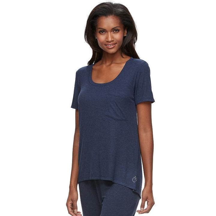 Women's Bliss Butterknit Separates High-low Tee, Size: Large, Blue