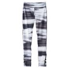 Girls 7-16 & Plus Size So&reg; Strappy Side Leg Paint Stroke Pattern Leggings, Girl's, Size: 16 1/2, Black