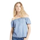 Women's Levi's Denim Off-the-shoulder Top, Size: Large, Blue