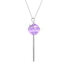 Amore By Simone I. Smith A Sweet Touch Of Hope Platinum Over Silver Crystal Lollipop Pendant, Women's, Size: 26, Blue