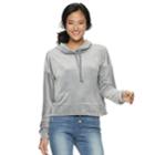 Juniors' So&reg; Velour Crop Hoodie, Teens, Size: Medium, Med Grey