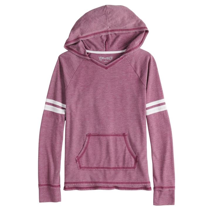 Girls 7-16 Mudd&reg; Varsity Hodie, Size: 14, Dark Red