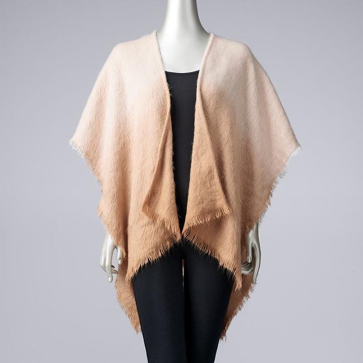 Women's Simply Vera Vera Wang Dip-dyed Ruana, Dark Beige