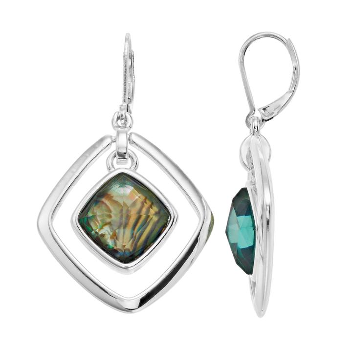 Dana Buchman Simulated Abalone Kite Drop Earrings, Women's, Green