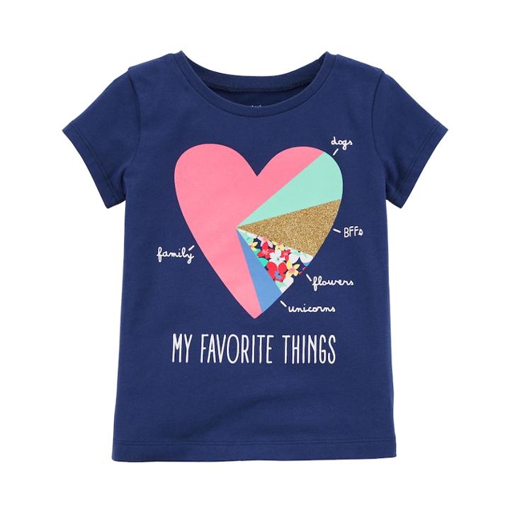 Girls 4-8 Carter's Favorite Things Graphic Tee, Size: 7, Blue