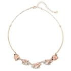 Lc Lauren Conrad Pink Flower Stone Cluster Collar Necklace, Women's