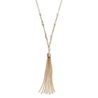 Lc Lauren Conrad Long Simulated Pearl Tassel Y Necklace, Women's, White Oth
