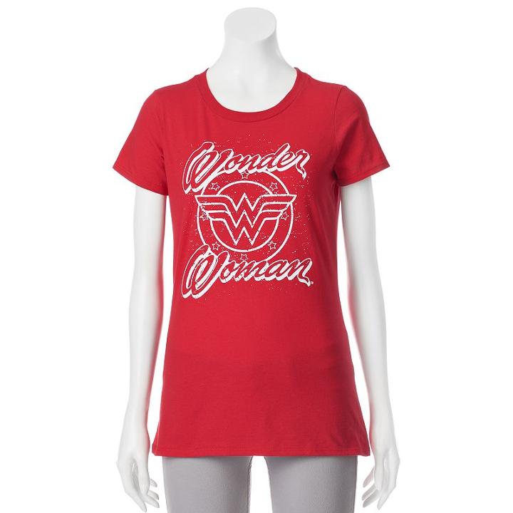 Juniors' Dc Comics Wonder Woman Large Logo Graphic Tee, Girl's, Size: Xl, Red