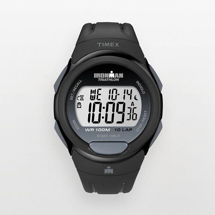 Timex Unisex Ironman Triathlon 10-lap Digital Chronograph Watch - T5k6089j, Black