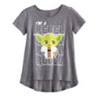 Girls 7-16 Star Wars I'm A Rebel Yoda Graphic Tee, Size: Large, Grey (charcoal)