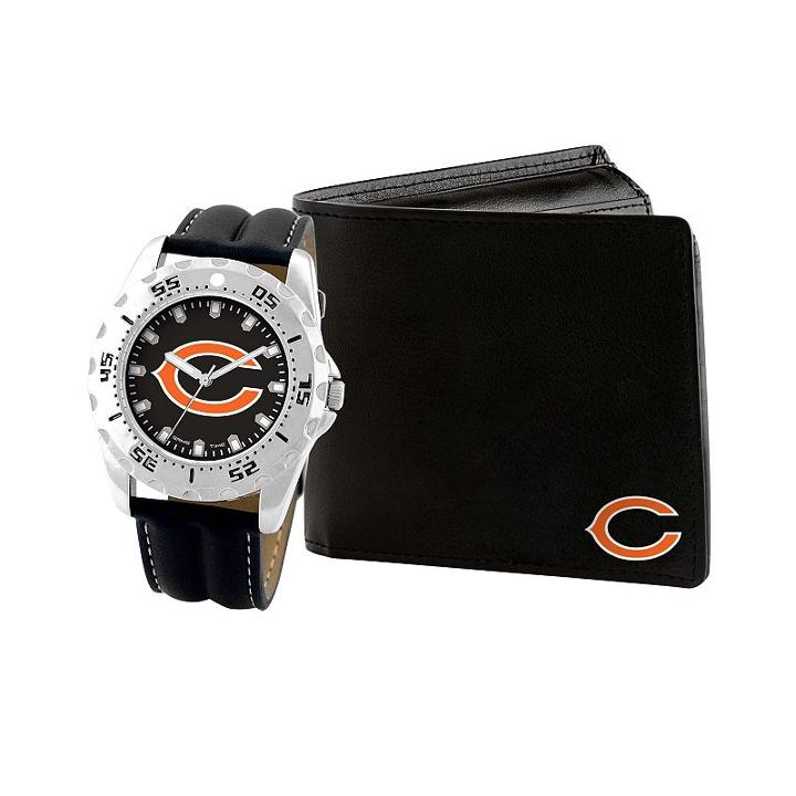Men's Game Time Chicago Bears Watch & Wallet Set - Black