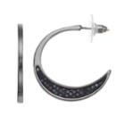 Tapered Nickel Free Semi-hoop Earrings, Women's, Black