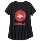 Girls 7-16 Musical. Ly Logo Tee, Girl's, Size: Small, Black