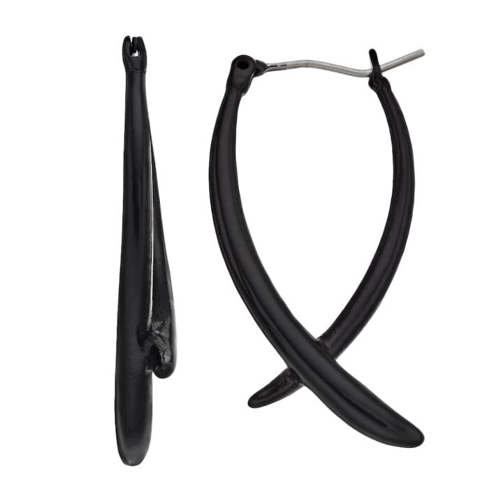 Simply Vera Vera Wang Black X Hoop Earrings, Women's