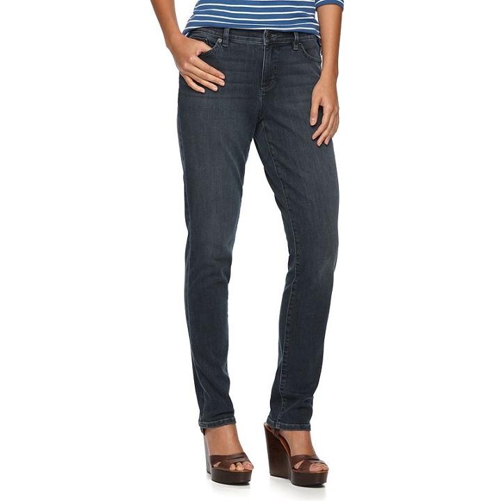 Women's Chaps Classic Fit Slim-leg Jeans, Size: 2, Blue