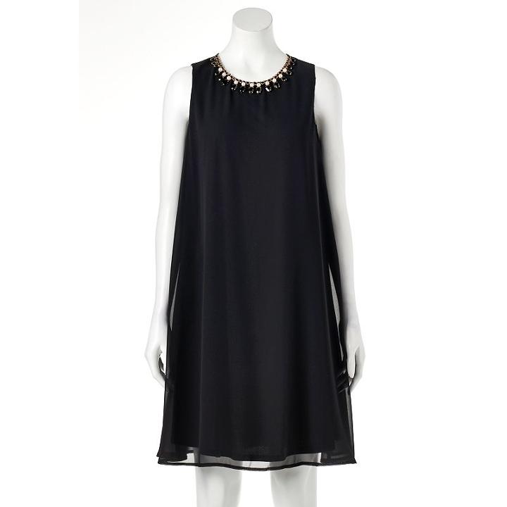 Women's Scarlett Embellished Black Shift Dress, Size: 2