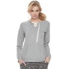 Women's Sonoma Goods For Life&trade; Pajamas: Lace-up Sweatshirt, Size: Small, Med Grey