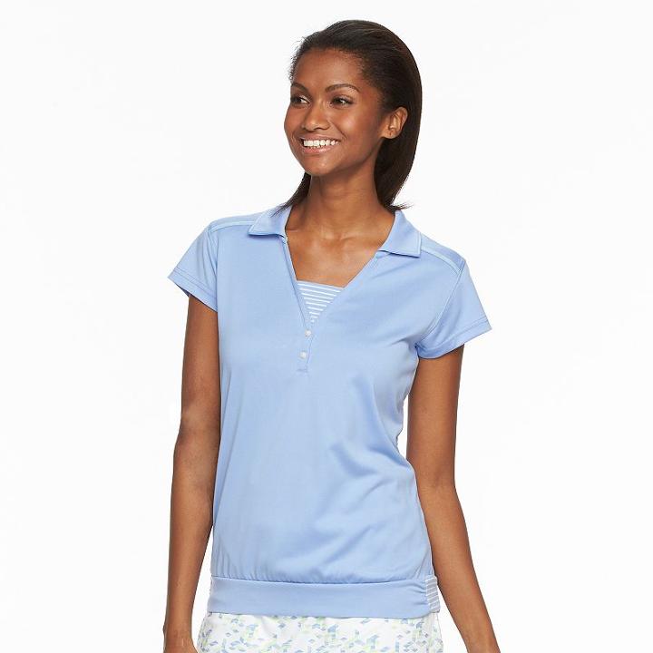 Women's Pebble Beach Performance Banded Golf Polo, Size: Small, Brt Purple