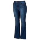 Juniors' Plus Size Mudd&reg; Dark Wash High-waisted Flare Jeans, Girl's, Size: 20, Light Blue