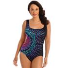 Women's Great Lengths Body Sculptor Printed One-piece Swimsuit, Size: 14, Ovrfl Oth