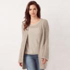 Women's Lc Lauren Conrad Ringspun Cardigan, Size: Small, Med Grey