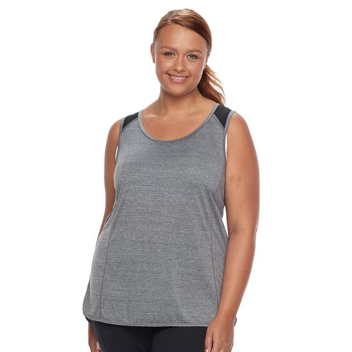 Plus Size Tek Gear&reg; Performance Step Hem Base Layer Tank, Women's, Size: 3xl, Dark Grey
