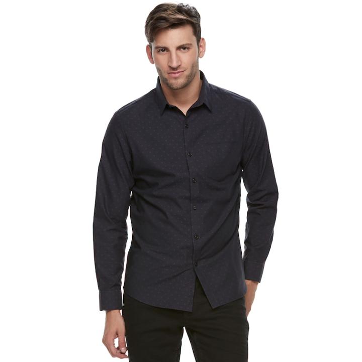 Men's Marc Anthony Slim-fit Natural Stretch Button-down Shirt, Size: Xl, Blue