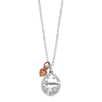 Silver Expressions By Larocks Two Tone Silver Plated Grandma Pendant, Women's
