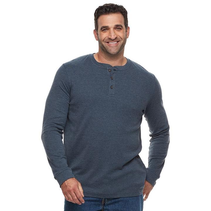 Big & Tall Croft & Barrow&reg; Classic-fit Stretch Henley, Men's, Size: 3xl Tall, Blue (navy)