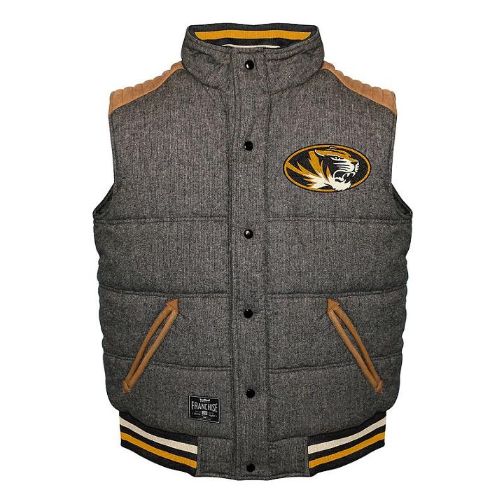 Men's Franchise Club Missouri Tigers Legacy Reversible Vest, Size: 4xl, Grey