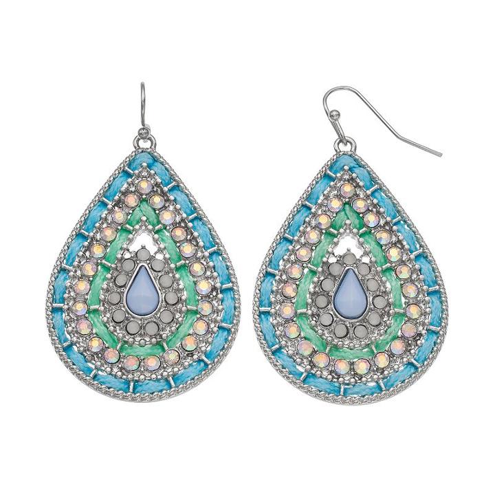 Mudd&reg; Blue Cord Teardrop Earrings, Women's, Turq/aqua