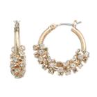 Simply Vera Vera Wang Nickel Free Simulated Crystal Cluster Hoop Earrings, Women's, Gold