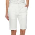 Women's Pebble Beach White Mid-rise Golf Bermuda Shorts, Size: 12