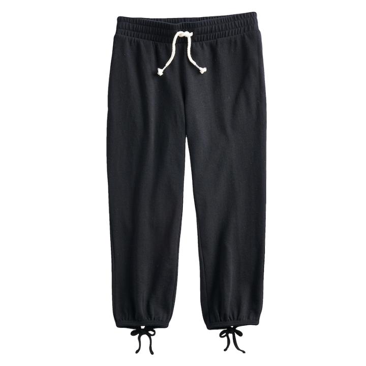 Girls 7-16 So&reg; Faux-bow Back Jogger Pants, Size: 10, Black