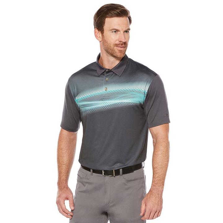 Grand Slam, Men's Regular-fit Wave Sublimated Driflow Performance Golf Polo, Size: Medium, Grey Other