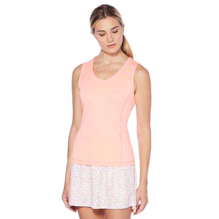 Women's Grand Slam V-neck Tennis Tank, Size: Medium, Med Pink