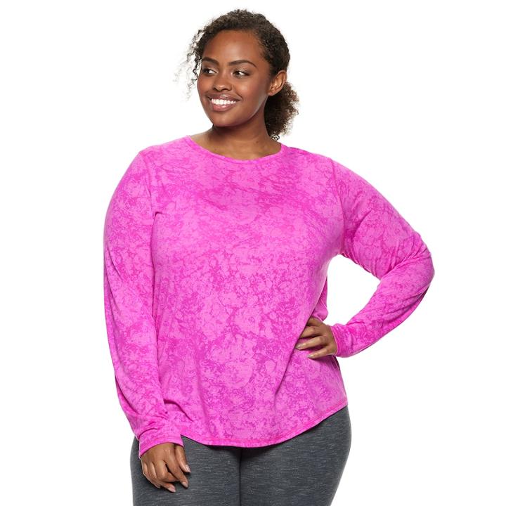 Plus Size Tek Gear&reg; Long Sleeve Tee, Women's, Size: 4xl, Brt Purple