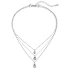 Lc Lauren Conrad Graduated Teardrop Layered Necklace, Women's, Silver
