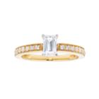 14k Gold 3/4 Carat T.w. Igl Certified Diamond Emerald Cut Engagement Ring, Women's, Size: 7.50, White