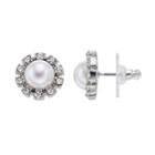 Simply Vera Vera Wang Simulated Pearl Nickel Free Halo Stud Earrings, Women's, White