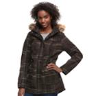 Juniors' Urban Republic Plaid Anorak Jacket, Teens, Size: Small, Brown