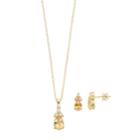 14k Gold Over Silver Citrine & Cubic Zirconia Jewelry Set, Women's, Yellow