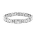 Men's Stainless Steel 1/10 Carat T.w. Diamond Bracelet, Size: 8.5, White